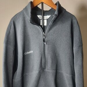 Columbia Fleece Pullover Mens XL Gray Quarter Zip Mock Neck XM6905